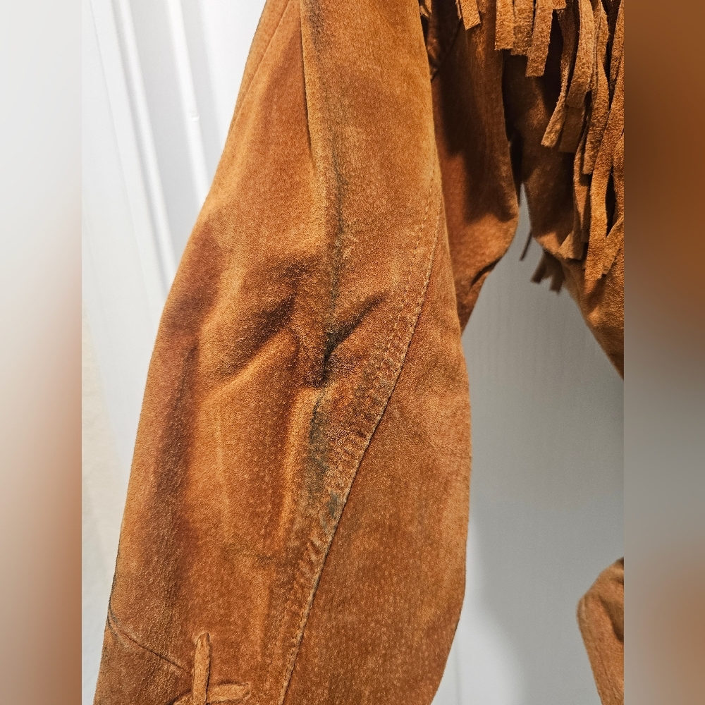 Vintage Wilsons Brown Suede Fringe Jacket Westerncore Cowboy Small - Picture 6 of 9